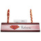 Super Mom Red Mahogany Nameplates with Business Card Holder - Straight