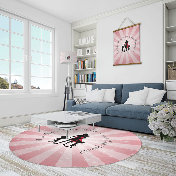 Super Mom Round Area Rug - IN CONTEXT