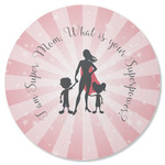 Super Mom Round Rubber Backed Coaster