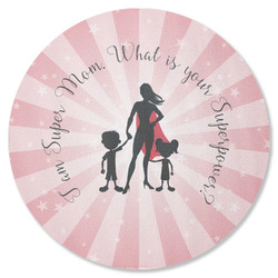 Super Mom Round Rubber Backed Coaster