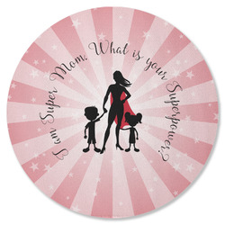 Super Mom Round Rubber Backed Coaster
