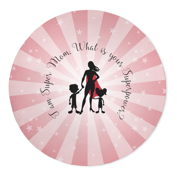 Custom Super Mom 5' Round Indoor Area Rug