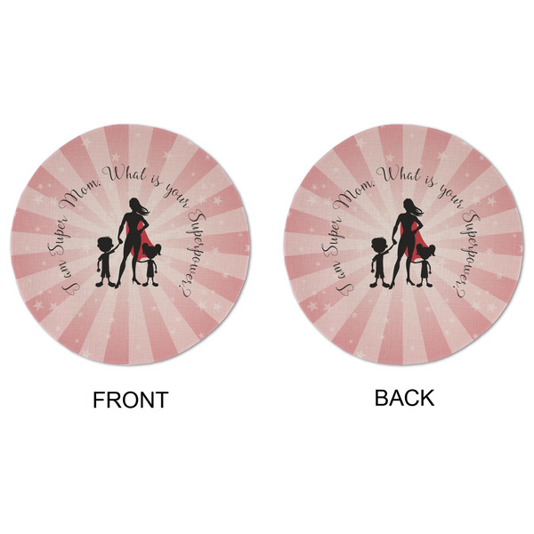 Super Mom Round Linen Placemats - APPROVAL (double sided)
