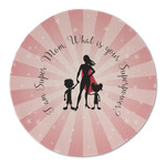 Super Mom Round Linen Placemat - Single Sided