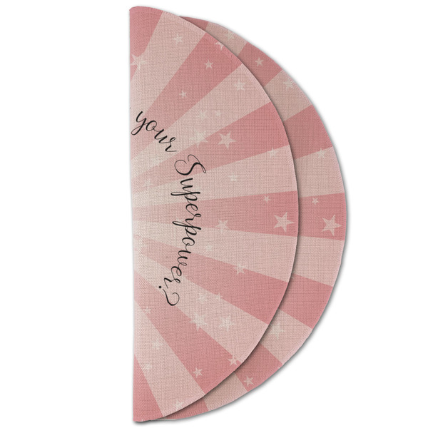 Super Mom Round Linen Placemats - HALF FOLDED (double sided)