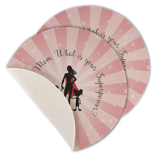 Super Mom Round Linen Placemats - MAIN (Single Sided)