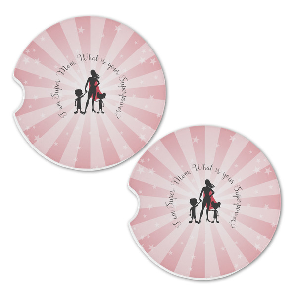 Super Mom Sandstone Car Coasters - Set of 2