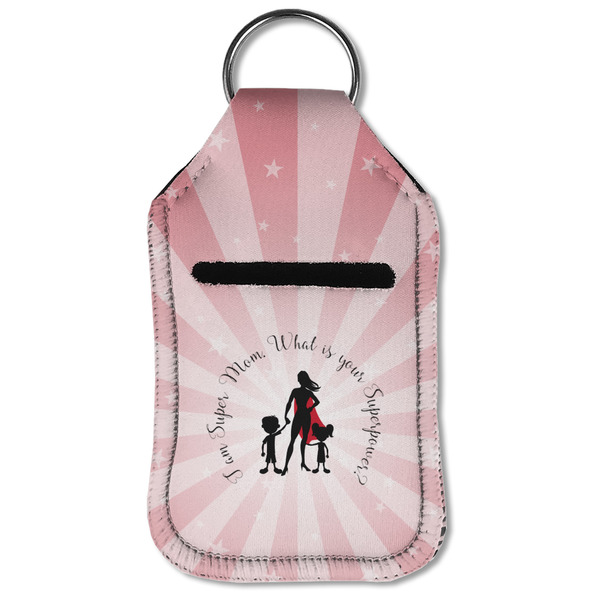 Super Mom Sanitizer Holder Keychain - Small (Front Flat)