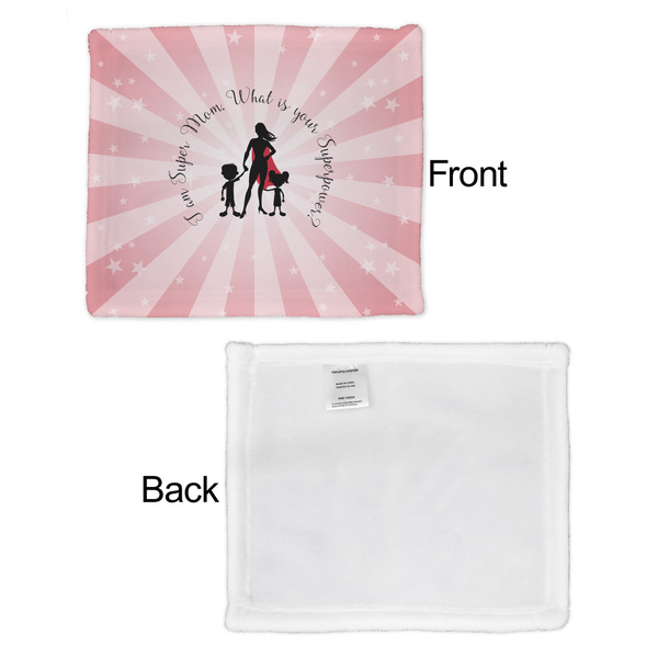 Super Mom Security Blanket - Front & White Back View