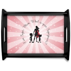 Super Mom Black Wooden Tray - Large