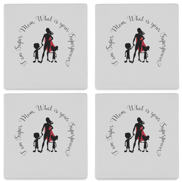 Super Mom Set of 4 Sandstone Coasters - See All 4 View