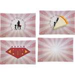 Super Mom Set of 4 Glass Rectangular Appetizer / Dessert Plate