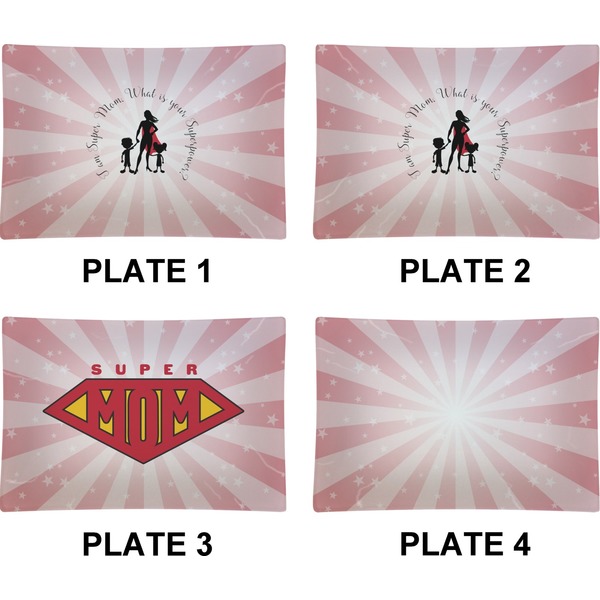 Super Mom Set of Rectangular Appetizer / Dessert Plates (Approval)