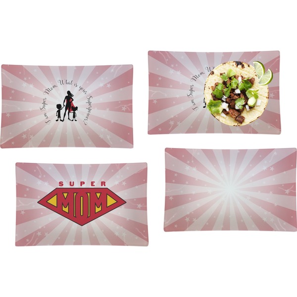 Super Mom Set of Rectangular Dinner Plates