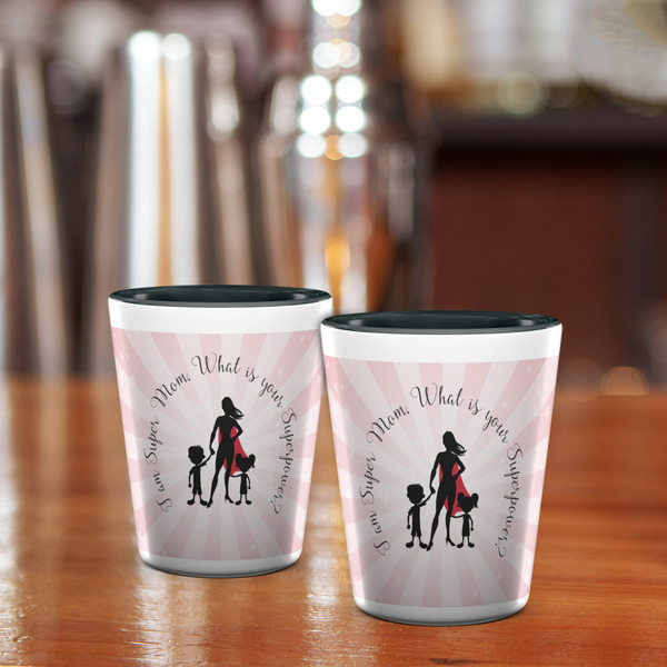 Super Mom Shot Glass - Two Tone - LIFESTYLE