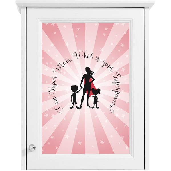 Super Mom Single White Cabinet Decal