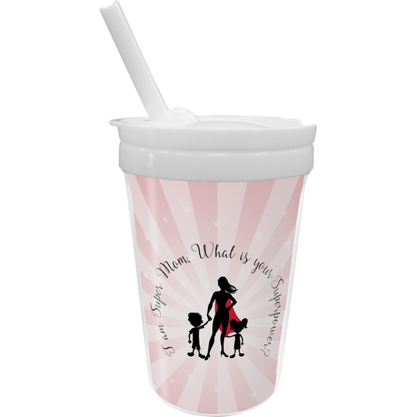 Custom Super Mom Sippy Cup with Straw