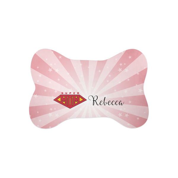 Custom Super Mom Bone Shaped Dog Food Mat (Small)