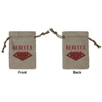 Super Mom Small Burlap Gift Bag - Front & Back