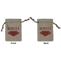 Super Mom Small Burlap Gift Bag - Front & Back