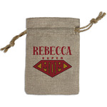 Super Mom Small Burlap Gift Bag - Front
