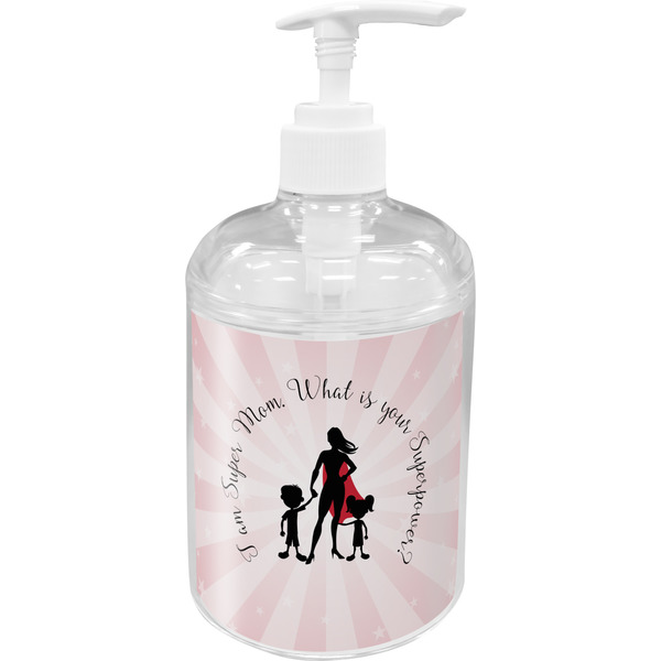 Custom Super Mom Acrylic Soap & Lotion Bottle