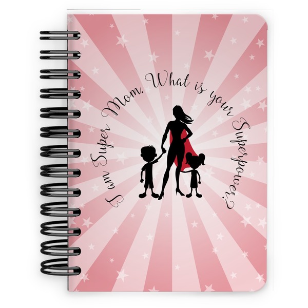 Custom Super Mom Spiral Notebook - 5x7