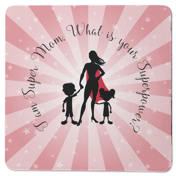 Super Mom Square Coaster Rubber Back - Single