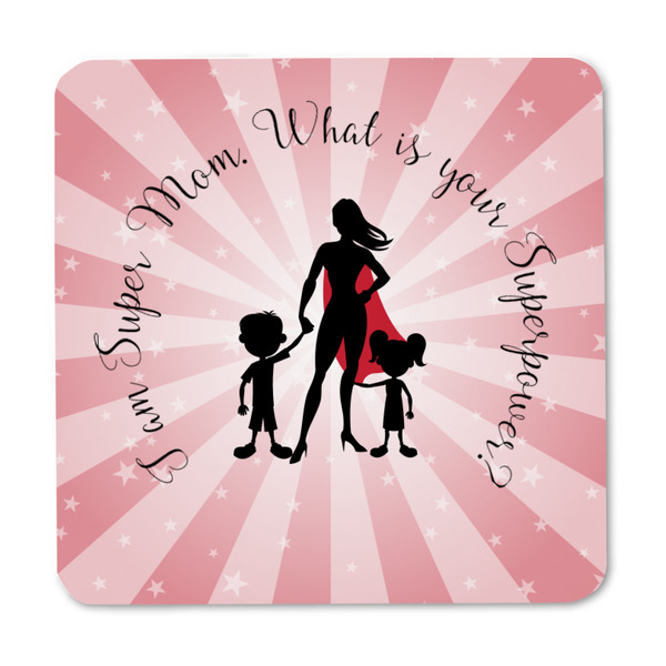 Super Mom Square Fridge Magnet - FRONT