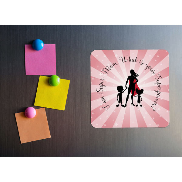 Super Mom Square Fridge Magnet - LIFESTYLE