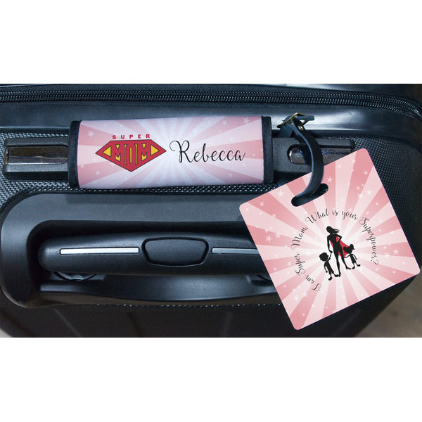 Super Mom Square Luggage Tag & Handle Wrap - In Context