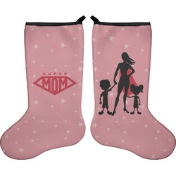 Super Mom Holiday Stocking - Double-Sided - Neoprene