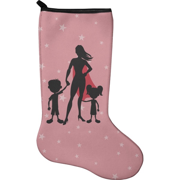 Custom Super Mom Holiday Stocking - Neoprene