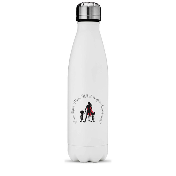Custom Super Mom Water Bottle - 17 oz. - Stainless Steel - Full Color Printing