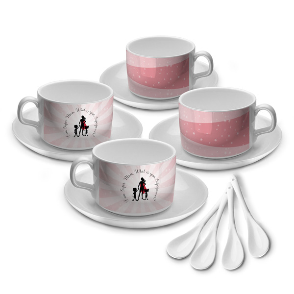 Custom Super Mom Tea Cup - Set of 4