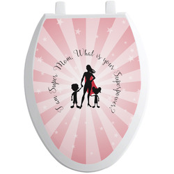 Super Mom Toilet Seat Decal - Elongated