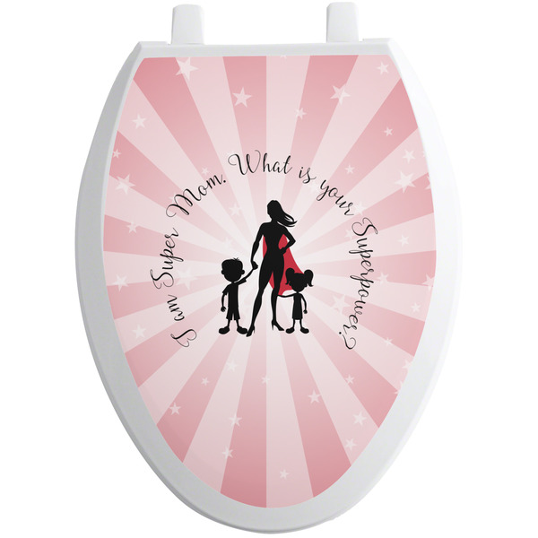 Super Mom Toilet Seat Decal Elongated
