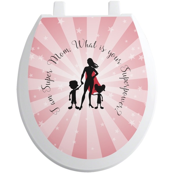 Custom Super Mom Toilet Seat Decal
