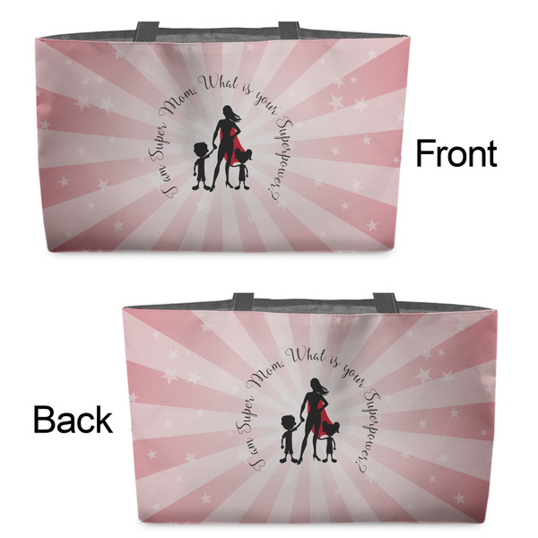 Super Mom Tote w/Black Handles - Front & Back Views