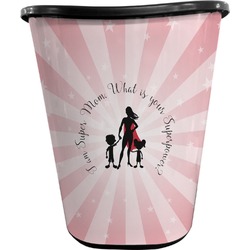 Super Mom Waste Basket - Single Sided (Black)