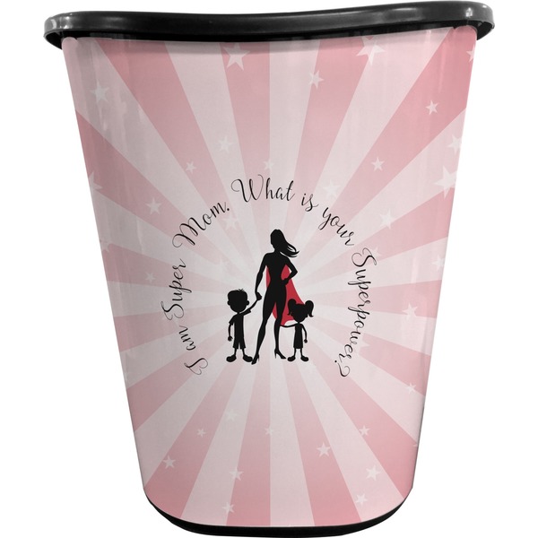 Super Mom Trash Can Black
