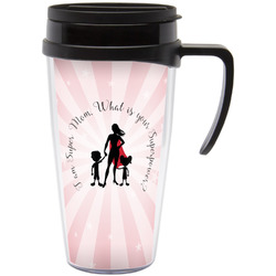 Super Mom Acrylic Travel Mug with Handle