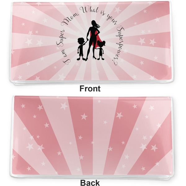 Super Mom Vinyl Check Book Cover - Front and Back
