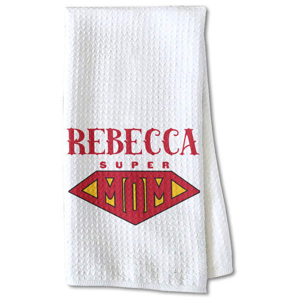 Super Mom Waffle Towel - Partial Print Print Style Image