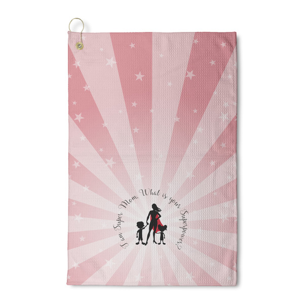 Custom Super Mom Waffle Weave Golf Towel