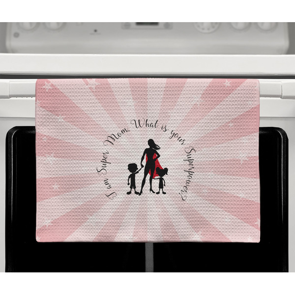 Super Mom Waffle Weave Towel - Full Color Print - Lifestyle2 Image