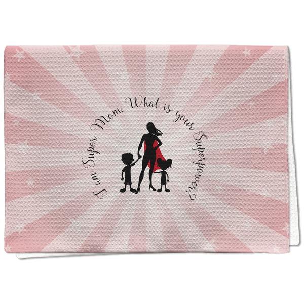 Custom Super Mom Kitchen Towel - Waffle Weave