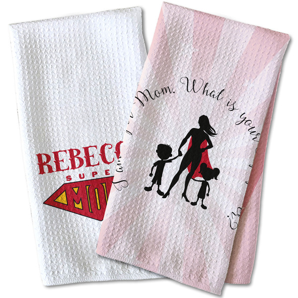 Super Mom Waffle Weave Towels - Two Print Styles