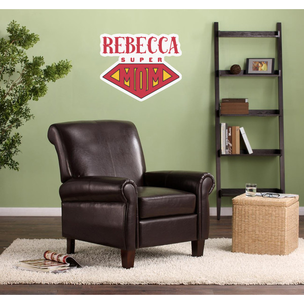 Super Mom Wall Graphic on Living Room Wall