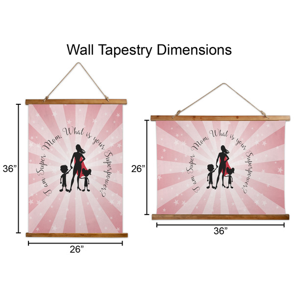 Super Mom Wall Hanging Tapestries - Parent/Sizing